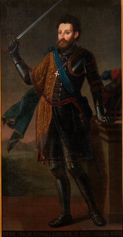 Ritratto di Pietro III Francuski: XVIII-wieczny obraz olejny przedstawiający Piotra II Sabaudzkiego, zachowany w Pałacu Królewskim Venaria Reale autorstwa Unbekannt
