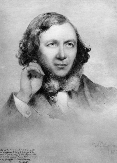 Robert Browning, brytyjski poeta, 1859 autorstwa Unbekannt