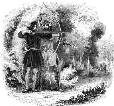 Robin Hood, legendarny angielski bohater ludowy, banita i orędownik biednych, początek XIX wieku autorstwa Unbekannt