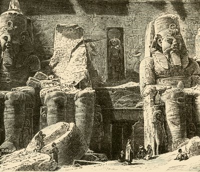 Skalne świątynie w Abousimbel, 1890. autorstwa Unbekannt