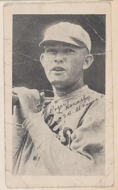 Rogers Hornsby, 2 B - St. Louis N., z kart baseballowych W575-2, ca. 1921-22. autorstwa Unbekannt