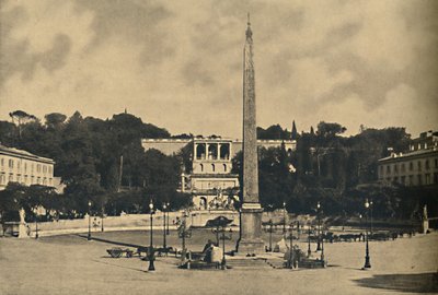 Roma - Obelisk, fontanny i plac Popolo. - Tarasy parku publicznego Pincio, 1910 autorstwa Unbekannt