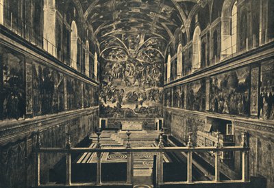 Roma – Pałac Watykański – Kaplica Sykstyńska, ufundowana przez Sykstusa IV w 1483, 1910 autorstwa Unbekannt
