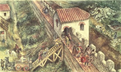 Bastion rzymski na murze miejskim, Londyn, IV wiek autorstwa Unbekannt