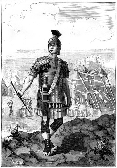 Rzymski centurion podbijający Galów pod wodzą Juliusza Cezara, I wiek p.n.e. 1882-1884 autorstwa Unbekannt