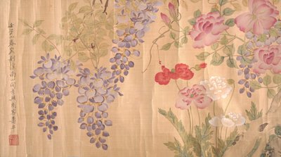 Róże i Wisteria, prawdopodobnie XVIII-XIX w. autorstwa Unbekannt