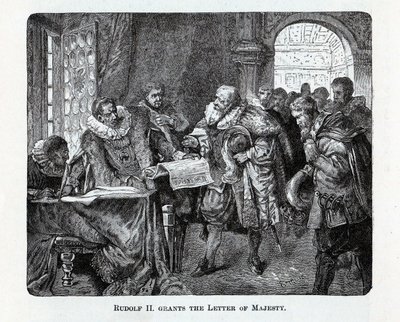 Rudolf II nadaje list królewski, 1882 r. autorstwa Unbekannt