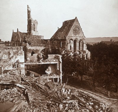 Zrujnowany kościół, Vauxaillon, północna Francja, c1914-c1918 autorstwa Unbekannt