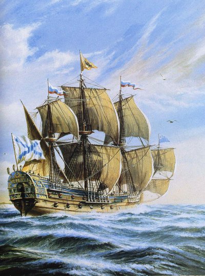 Rosyjski statek linii Połtawa, 1712 autorstwa Unbekannt