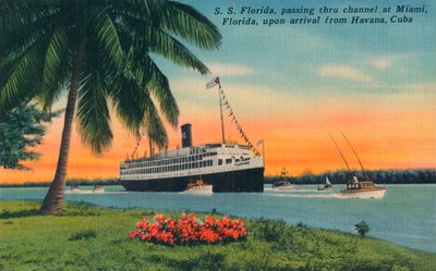 SS Florida, Miami, Floryda, po przybyciu z Hawany na Kubie, c1931 autorstwa Unbekannt