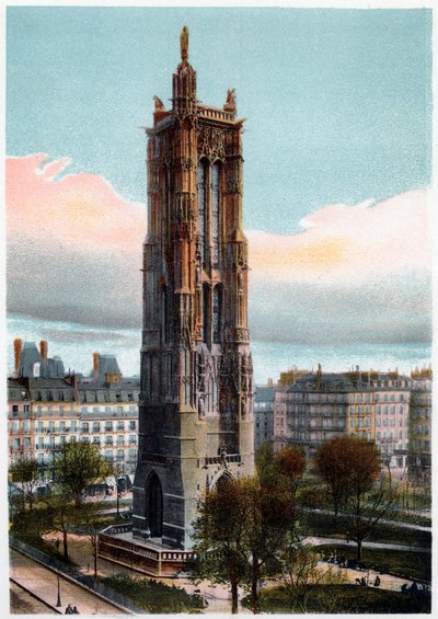Wieża Saint-Jacques, Paryż, ok. 1900 autorstwa Unbekannt