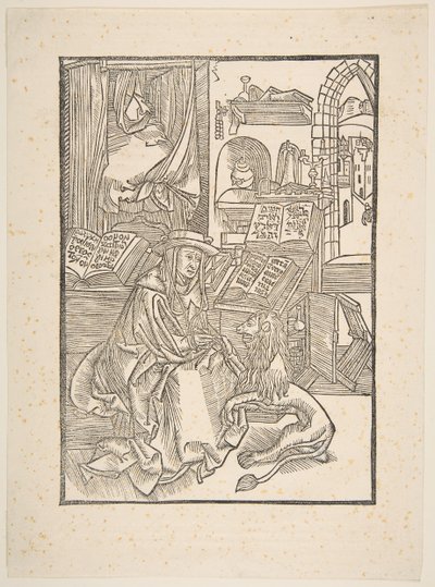 Święty Hieronim wyrywający cierń z lwiej stopy, Lyons, 1508 kopia.n.d. autorstwa Unbekannt