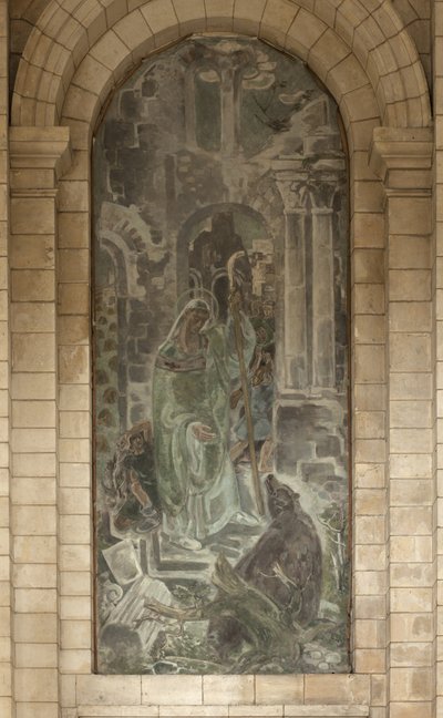 Święty z niedźwiedziem (olej na płótnie) autorstwa Unbekannt