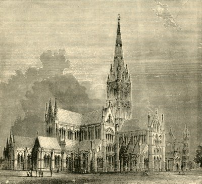 Katedra w Salisbury, 1890. autorstwa Unbekannt