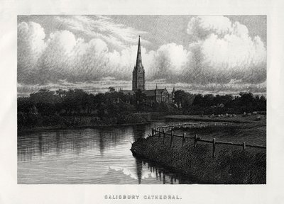 Katedra w Salisbury, Wiltshire, Anglia, XIX wiek autorstwa Unbekannt