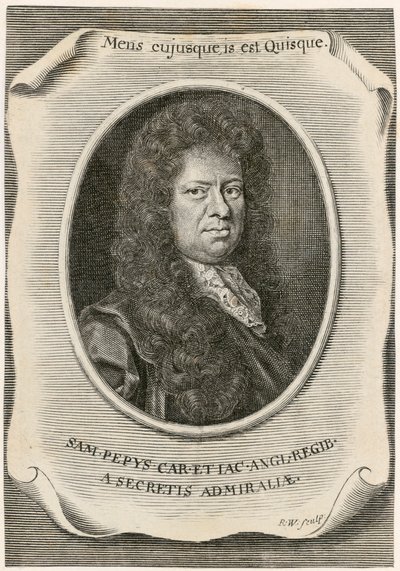 Samuel Pepys, angielski urzędnik ds. Aktów w Zarządzie Marynarki Wojennej i pamiętnikarz, 1666. autorstwa Unbekannt