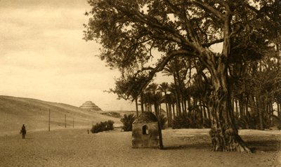Saqqara - Piramida schodkowa widziana z Sycomore, c1918-c1939. autorstwa Unbekannt