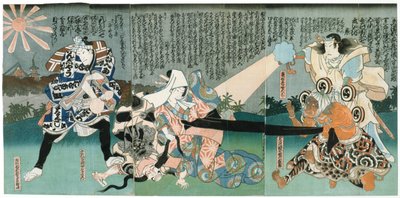 Scena w Teatrze Kabuki, XIX w. autorstwa Unbekannt