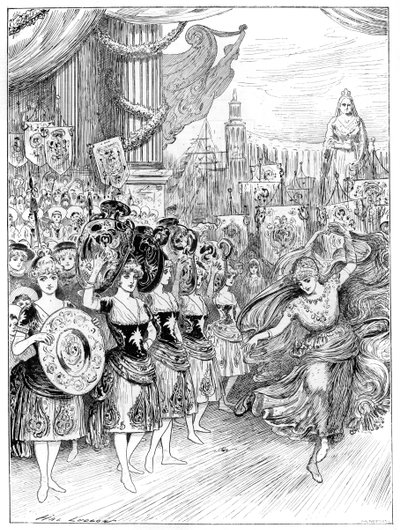 Scena z pantomimy Czterdzieści złodziei w Dury Lane Theatre w Londynie, 1887 autorstwa Unbekannt