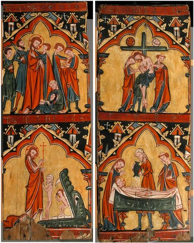 Sceny z życia Chrystusa: Aresztowanie Chrystusa, Chrystus w zawieszeniu, Zstąpienie z krzyża..., XIII w. autorstwa Unbekannt
