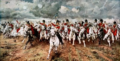 Szkocja na zawsze, szarża Szkotów Szarych pod Waterloo, 18 czerwca 1815 r autorstwa Unbekannt