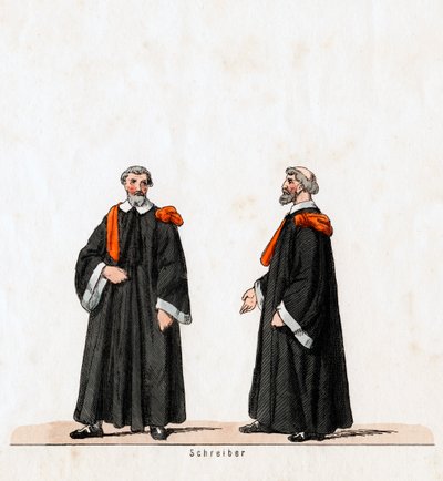Skryba, projekt kostiumu do sztuki Szekspira, Henryk VIII, XIX w. autorstwa Unbekannt