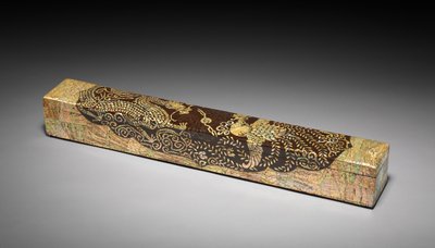 Przewiń pudełko z wzorem smoka i feniksa, 1700-1800. autorstwa Unbekannt