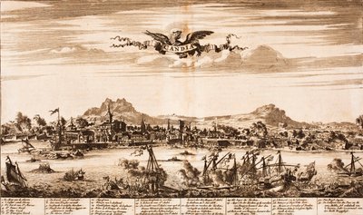 Bitwa morska podczas oblężenia Candii Od: Scena wojny, 1675. autorstwa Unbekannt