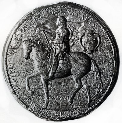 Pieczęć Protektoratu z Oliverem Cromwellem na koniu, XVII wiek, 1899 autorstwa Unbekannt