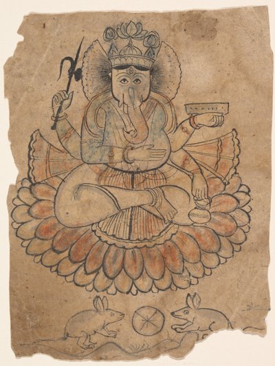 Siedzący czteroręki Ganesha, ca. 1775. autorstwa Unbekannt