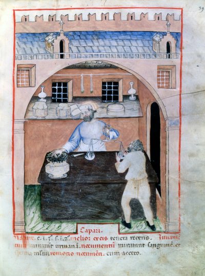 Sprzedawca kaparów, 1390-1400 autorstwa Unbekannt