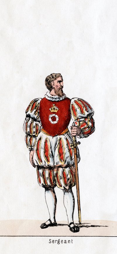 Sierżant, projekt kostiumu do sztuki Szekspira, Henryk VIII, XIX w. autorstwa Unbekannt