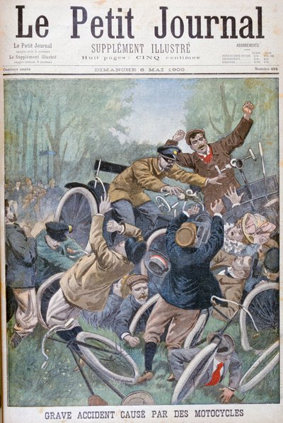 Poważny wypadek spowodowany przez rowery, Paryż, 1900 autorstwa Unbekannt