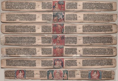 Siedem kart z rękopisu Gandavyuha-sutry..., 1000-1100. autorstwa Unbekannt