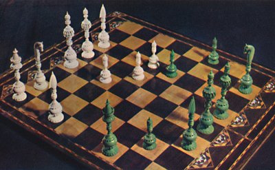 Siedemnastowieczne figury szachowe i szachownica z kości słoniowej, 1948 autorstwa Unbekannt