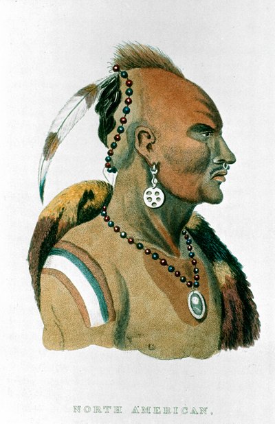 Sewessissing, wódz Indian z Iowa, Indianie z północnoamerykańskich równin, 1837 autorstwa Unbekannt