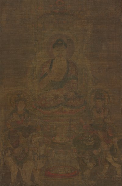 Triada Siakjamuniego: Budda z udziałem Mandziuśriego i Samantabhadry, 900. autorstwa Unbekannt