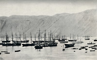 Statek oczekujący na ładunki azotanów w Iquique, 1911 r. autorstwa Unbekannt
