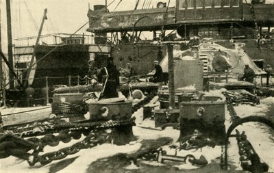 Statek dostarczający węgiel w warunkach mrozu, I wojna światowa, 1914, ok. 1920. autorstwa Unbekannt