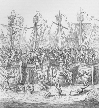Statki w La Rochelle we Francji, 1372, c1804 1906 autorstwa Unbekannt