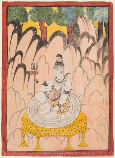 Shiva siedzący na tronie w krajobrazie, c. 1760. autorstwa Unbekannt