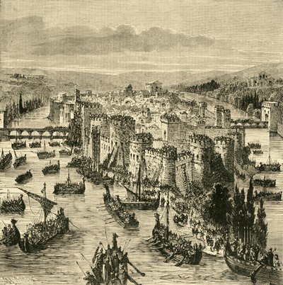 Oblężenie Paryża przez Norsemenów, 845, 1890. autorstwa Unbekannt