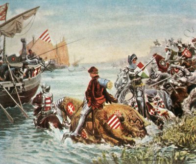 Zygmunt zostaje uratowany po bitwie pod Nikopolis, 1396, 1936. autorstwa Unbekannt