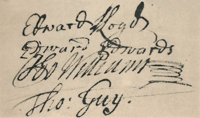 Podpis Edwarda Lloyda, 1692, 1928 autorstwa Unbekannt