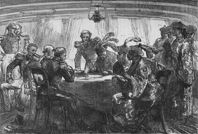 Podpisanie traktatu z Nankinu, ok. 1880 r. autorstwa Unbekannt