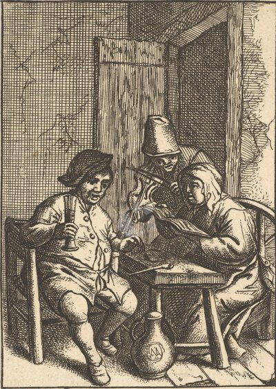 Śpiewająca para i skrzypce, 1610-85. autorstwa Unbekannt