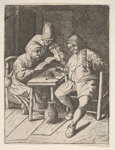 Pary śpiewające i skrzypce, 1610-85. autorstwa Unbekannt