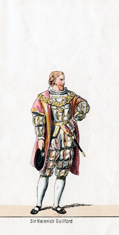 Sir Henry Guildford, projekt kostiumów do sztuki Szekspira, Henryk VIII, XIX w. autorstwa Unbekannt