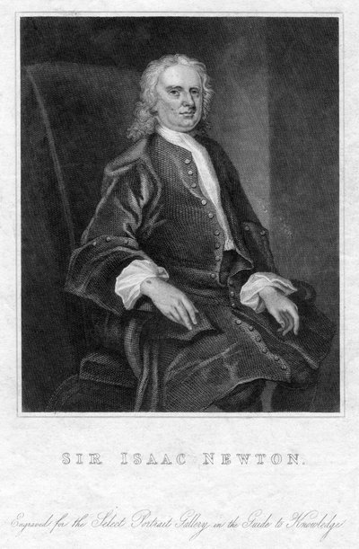 Sir Isaac Newton, angielski matematyk, astronom i fizyk, XIX wiek autorstwa Unbekannt