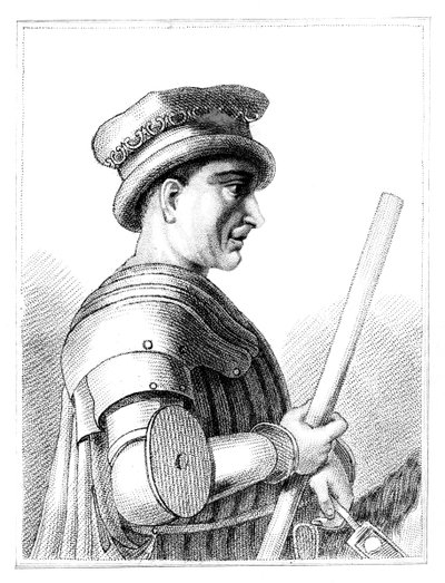 Sir John Hawkwood, angielski najemnik lub kondotier w XIV-wiecznych Włoszech, 1819 autorstwa Unbekannt